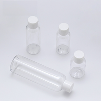 Vente flash - Flacon de toner transparent en PET de 50 ml/75 ml/100 ml/250 ml avec couvercle rabattable blanc/noir, emballage de beauté personnalisé, lotion, étiquette privée