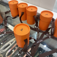 Coffret Cadeau Écologique Orange Personnalisé avec Motif Cheval, Boîte Cylindrique de Luxe en Papier pour Emballage Cadeau Rond de Petite Taille