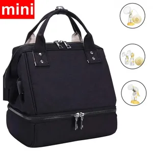 Lunch Bag Black Mini breast pump bag with cooler bag USB Charger Port
