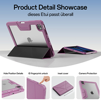 Kenke, alta calidad, recién llegado, funda negra tipo armadura para tableta, funda de tres pliegues, reposo automático/despertador para iPad 10th (2022) 10,9"