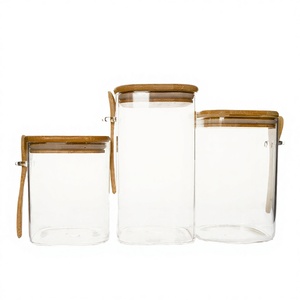 Modern Thick Borosilicate Glass Food <b>Storage</b> <b>Containers</b> with Airtight Lids Spoons Large Capacity for <b>Kitchen</b> Pantry Organization - Product Image 4