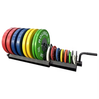Plaques de poids en caoutchouc de compétition Rouser Fitness avec logo personnalisé, vente en gros, 10KG 15KG 20KG 25KG, plaques de poids codées par couleur