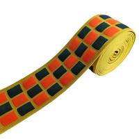 Sangle élastique personnalisée en sergé à motif à carreaux multicolore, jacquard, élasthanne/polyester, largeur 10-100 mm, pour ceintures, sacs et textiles de maison