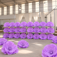 Lila Mohnblumen-Kopf Display Riesige Künstliche Papierblume Hochzeits-Event-Dekoration Kommerzielle Blumendekoration Bühnendekoration