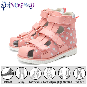 Sandal Jaring Tinggi Model High-Top Warna Pink untuk Anak Perempuan dengan Sol Korektif Kaki Rata dan Penyangga Lengkung Bernapas dari Princepard Orthopedic untuk Musim Panas - Product Image 3