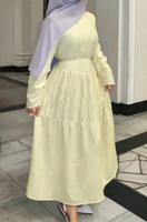 Robe YKD139 à jupe large jaune clair, collection haut de gamme printemps/été, vêtements musulmans islamiques haut de gamme, hijabs