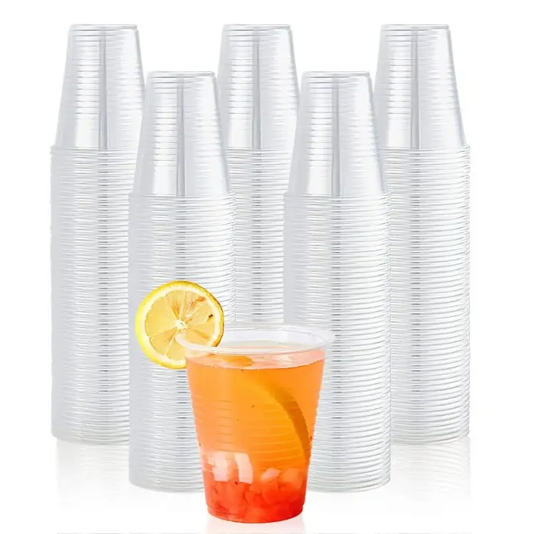 Disposable Plastics Drinking Milkshake 12oz Clear Logo Printing Custom Transparent PET Cold Cups