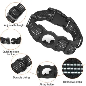 Reflektieren des Hunde halsband Nylon Verstellbarer <span class=keywords><strong>GPS</strong></span> Training Tracker AirTag Hunde halsband mit Schnalle Haustier halsband - Product Image 1