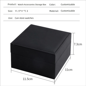 Factory Wholesale Matte Black PU Leather Elegant <b>Watch</b> Box Single Slot Protective <b>Case</b> Custom for private Brand <b>Watch</b> Packaging - Product Image 2