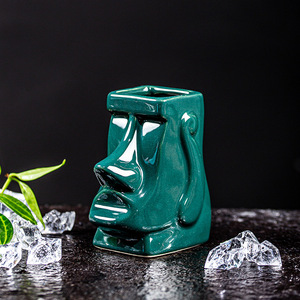 Taza <span class=keywords><strong>de</strong></span> cerámica creativa <span class=keywords><strong>de</strong></span> pequeño gigante Tiki, taza <span class=keywords><strong>de</strong></span> cóctel <span class=keywords><strong>de</strong></span> playa hawaiana, decoración <span class=keywords><strong>de</strong></span> Bar Tiki <span class=keywords><strong>de</strong></span> 100Ml para whisky, ron, vodka - Product Image 3