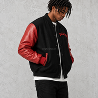 Veste universitaire personnalisée avec logo brodé, manches en cuir PU, veste de baseball Letterman, patch en chenille, OEM ODM pour hommes