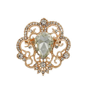 Weiman工場直販植物形状ブローチピンローズゴールド/ダークシルバークリスタルウェディングブローチ子供用パーティージュエリー - Product Image 2