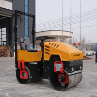 Compacteur routier mini de 1 tonne à moteur diesel ou essence, rouleau compresseur routier autoporté à vendre