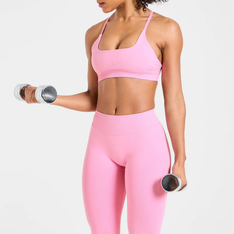 Custom Logo Yoga Women's Gym Fitness Lightweight Seamless Crop Top Workout Ladies Removable Padded Active Cross Back Sports Bras