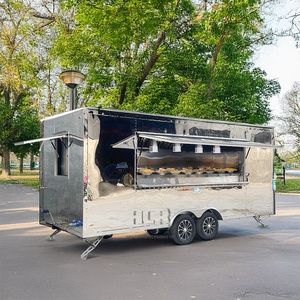 Mobile Food Truck Catering Trailer Stainless Steel 13ft x 6.5ft GPS Tracking Outdoor Events Commercial Use - Product Image 1