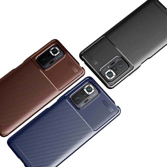 Soft TPU Phone Case for xiaomi Redmi Note 10 Pro Back Cover Auto Focus Carbon Fiber Case for Redmi Note 10 5g Pro Max