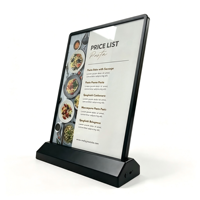 Boîtes lumineuses publicitaires verticales rechargeables pour comptoir, menu LED