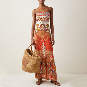 ชุดเดรสชายหาดสไตล์โบฮีเมีย<span class=keywords><strong>น</strong></span>สำหรับปาร์ตี้ฤดูร้อนเซ็กซี่ชุดเดรสโบฮีเมีย<span class=keywords><strong>น</strong></span>ชุดเดรสยาวโชว์หลังมีสายรัดสปาเก็ตตี้สำหรับผู้หญิง - Product Image 1