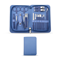 Kit de soins personnels professionnel en acier inoxydable, 17 pièces, pour pédicure et manucure, avec sac et boîte en cuir PU