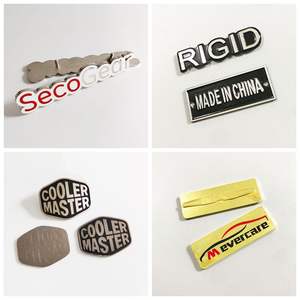 Metalen Sticker Custom Merk Logo Geborsteld Rvs Zelfklevende Metalen Naamplaatje - Product Image 1