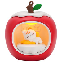 Veilleuse d'ambiance de Noël pour chambre à coucher, design créatif mignon en forme de pomme, dessin animé, pour enfants, à poser sur la table de chevet, alimentation USB, contrôle tactile, ABS