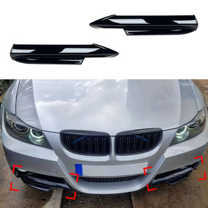 Bmw 3 Series E90 E91 Front Bumper Corner Decal Piano Black Carbon Fiber Texture Adhesive Car Stickers For 2005 2008 - Product Image 1