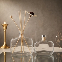 Bouteille diffuseur à roseaux en verre carrée plate vide de 100 ml, 200 ml, 500 ml pour huile parfumée, parfum, huile d'aromathérapie