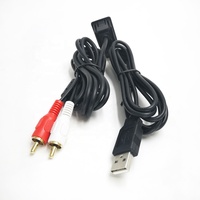 Kabel Audio Mobil 1M dengan Antarmuka USB AUX Female dan Kabel Twisted Pair Braid untuk Komputer, Pemasangan di Panel Depan, 2 RCA