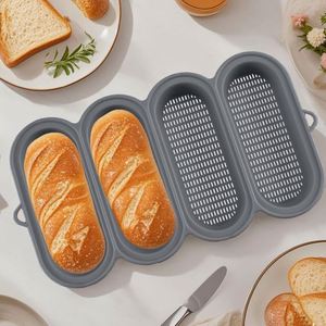 Food Grade <b>Silicone</b> Hotdog Bun Pan Light & Deep Grey Oven Microwave Safe Heat Resistant <b>Baking</b> Dish - Product Image 4