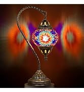 Lampe artisanale en forme de cygne marocain de Marrakech, multicolores, en verre mosaïque turc, lampe de table