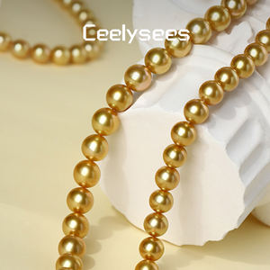 שרשרת צ'וקר יוקרתית בעיצוב נישתי של סיליסיס, בצבע זהב עשיר ומבריק, עם פנינים מלאכותיות, תוצרת פוג'יאן, לחתונה, לנשים - Product Image 3