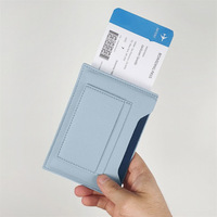 Portefeuille de voyage en cuir PU, pochette pour billet d'avion, porte-cartes RFID portable, accessoires de voyage essentiels