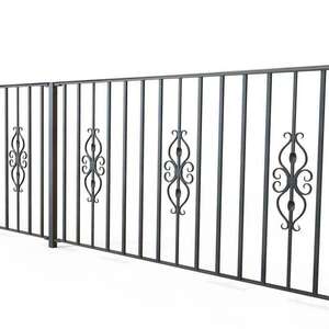 Clôture d'<span class=keywords><strong>extérieur</strong></span> en fer forgé avec garde-corps décoratif, clôture murale de <span class=keywords><strong>jardin</strong></span> en fer forgé pour aménagement paysager - Product Image 4