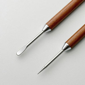 Penna per Latte Art in Acciaio Inox 304, Strumento per Disegno su Caffè con Manico in Legno, Doppia Punta, Accessori per Barista, Design per Espresso, Casa e Caffetteria - Product Image 2