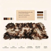 Échantillon de coussin en fourrure de chèvre naturelle, tapis en peau de mouton, fourrure longue et volumineuse, couverture thermique en peau véritable pour la décoration de lit