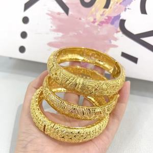 Hot Selling Wholesale Dubai Jewelry Luxuryy Indian 24k <b>Gold</b> <b>Plated</b> Wedding <b>Bangle</b> Bracelet for Women or Men - Product Image 3