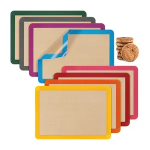 wholesale custom perforated non stick reusable pastry mat macaroon silicone baking mat sheets