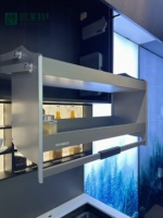 Ensemble complet d'armoires de cuisine ARET, finition foncée moderne, éclairage LED, taille personnalisable, résistant à l'eau, écologique, garantie de 5 ans