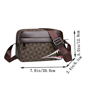 <span class=keywords><strong>Borsa</strong></span> a Tracolla Trendy con Stampa Geometrica, <span class=keywords><strong>Borsa</strong></span> a Spalla in Pelle PU con Grafica Squalo, <span class=keywords><strong>Borsa</strong></span> Messenger Regolabile per Viaggi Quotidiani e Shopping - Product Image 4
