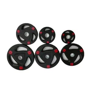 Fabriek Direct Aangepaste Barbell Set Gewicht Plaat Rubber Gewicht Tillen Gym Tri Grip Gewichtsplaat