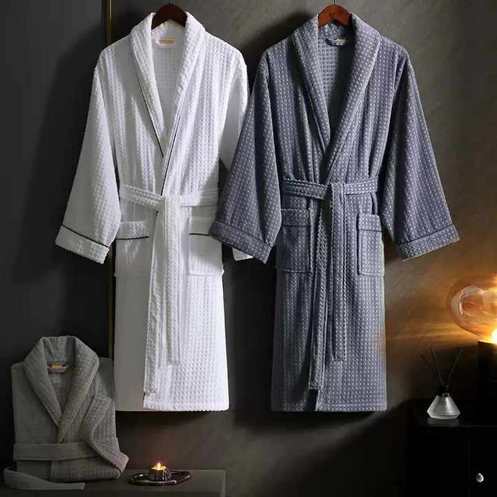 2024 Hot Sale Custom Size Logo Bathrobe Luxury Cotton Jacquard Terry ...