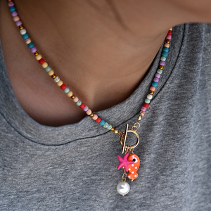 Collier à fermoir étoile <span class=keywords><strong>de</strong></span> mer, style bohème, perles colorées, collier ras du <span class=keywords><strong>cou</strong></span> hawaïen pour l'été, la plage et le bord <span class=keywords><strong>de</strong></span> mer, pour femmes et hommes - Product Image 2