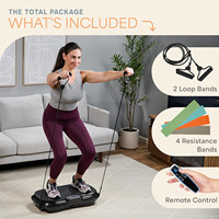 Wellshow Vibration Plate-forme vibrante pour entraînement complet du corps avec bandes de boucle
