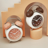 Réveil simple de style coréen, mouvement silencieux, cadran haute définition, cloche métallique, veilleuse douce, horloge analogique