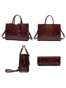 Borsa Tote da donna con motivo a <span class=keywords><strong>coccodrillo</strong></span> stile <span class=keywords><strong>europeo</strong></span> americano chiusura a cerniera nuova generazione transfrontaliera di tendenza del commercio estero globale - Product Image 3