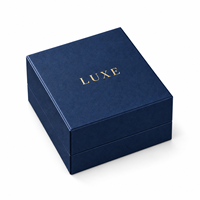 Boîte à bijoux magnétique de luxe personnalisée avec doublure en éponge et impression offset, boîte cadeau rigide pour boucles d'oreilles, bagues, colliers, vente en gros