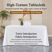 Nappe rectangulaire en satin de polyester de haute qualité - Housse de table lavable et durable pour mariages et événements hôteliers - Prise en charge OEM