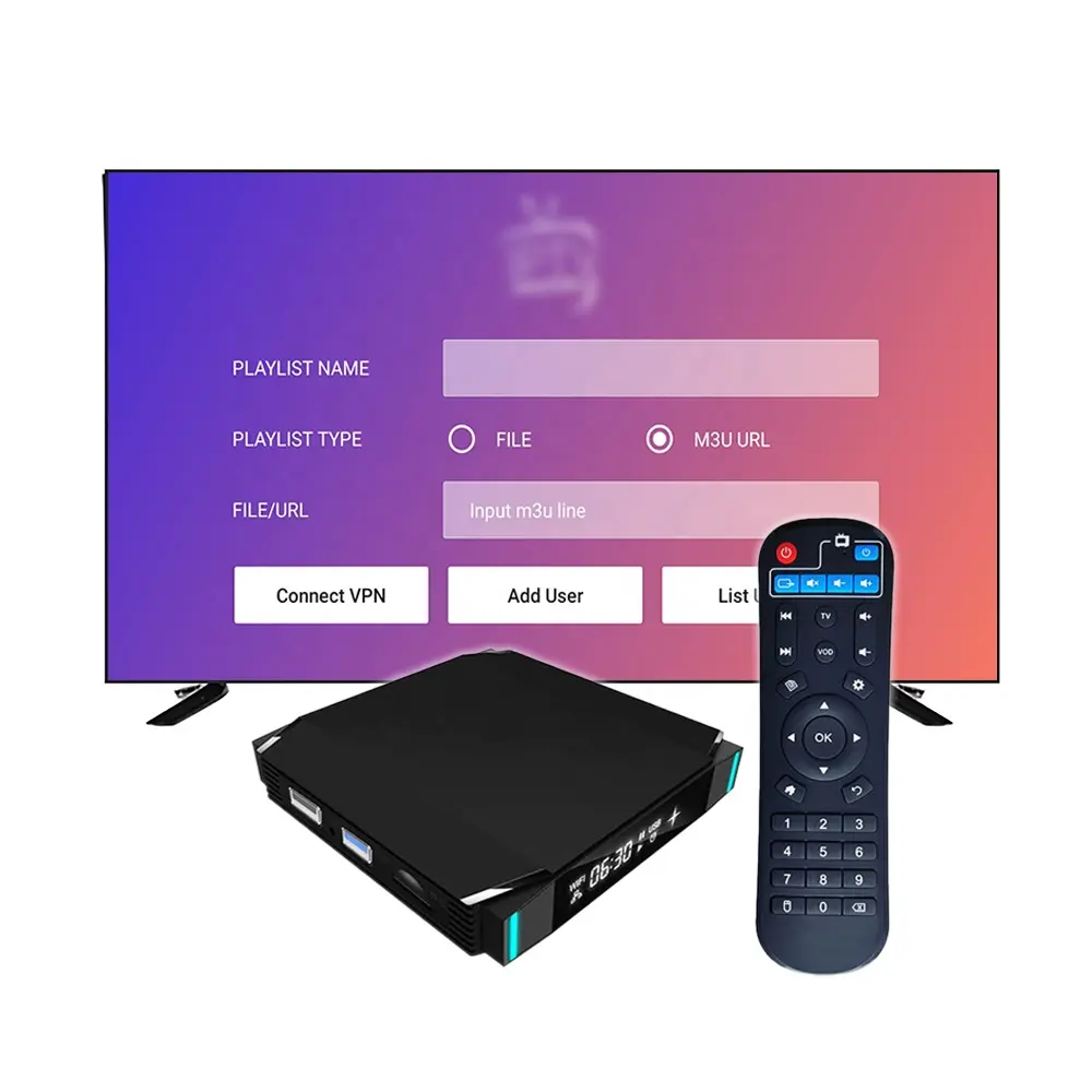 Mükemmel Android10.0 TV kutusu 4K 8K IP tv M3U arayüzü ile özellikli servis ücretsiz Test paneli garanti 12 ay