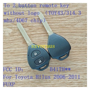 T-Oyota Thông Minh <span class=keywords><strong>Key</strong></span> <span class=keywords><strong>2</strong></span> Nút Từ Xa Chính Mà Không Có Logo Toy43/314.3 Mhz/4D67 Chip FCC ID B41th ** Cho Toyota Hilux 2006-2011 FUXP - Product Image 2