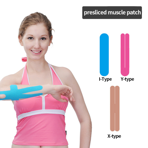 Pre-Cut Kinesiology Hypoallergenic Athletic Tape Acrylic Custom Logo Printed Breathable Flexible Waterproof Supports Stability
